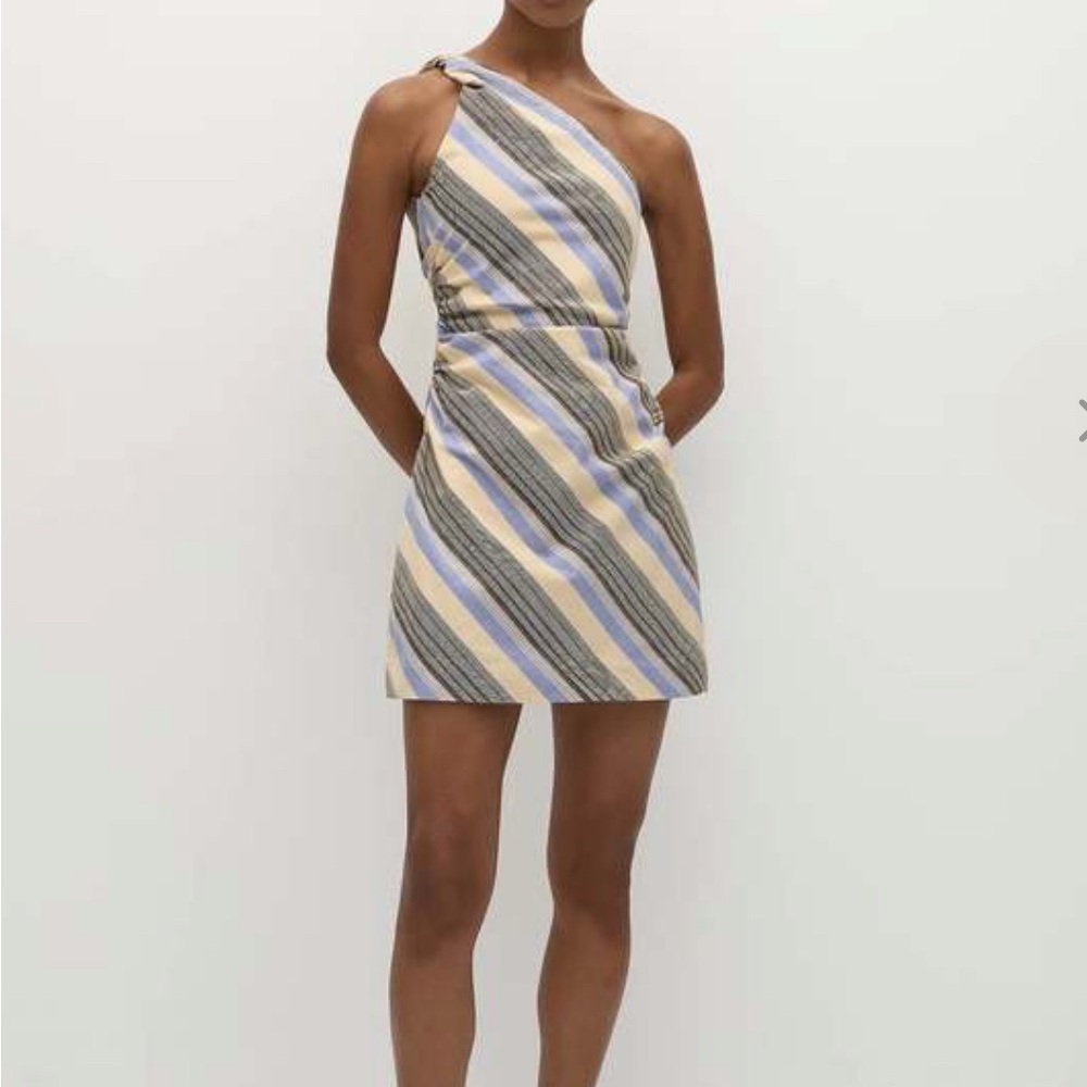 NWT Faithfull the Brand Marga Mini Dress in Marine Stripe Size M